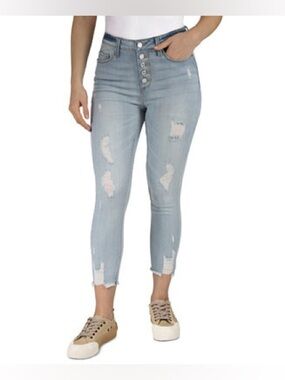 Indigo rein women’s curvy distressed jeans